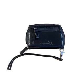WalletBe Patent Leather Compact Zip Around Wallet Card Slots